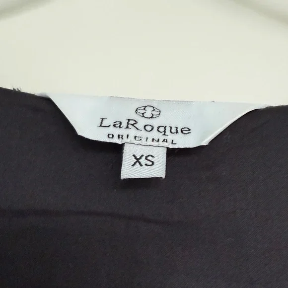 Women’s original LaRoque Dress size XS 3/4 length sleeve blues & black abstract - Picture 3 of 4